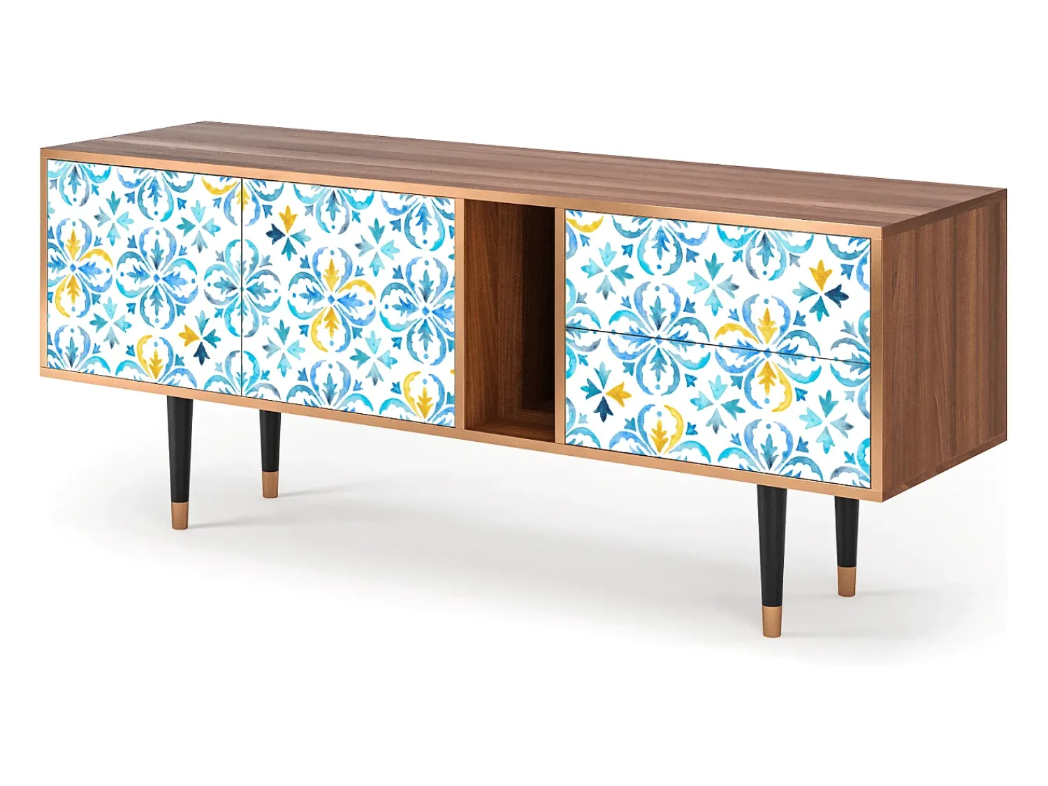 Móvel De Tv| Mueble de TV - 170х69х48 cm - T1 - Lisbon Flover, Nogueira Castanho