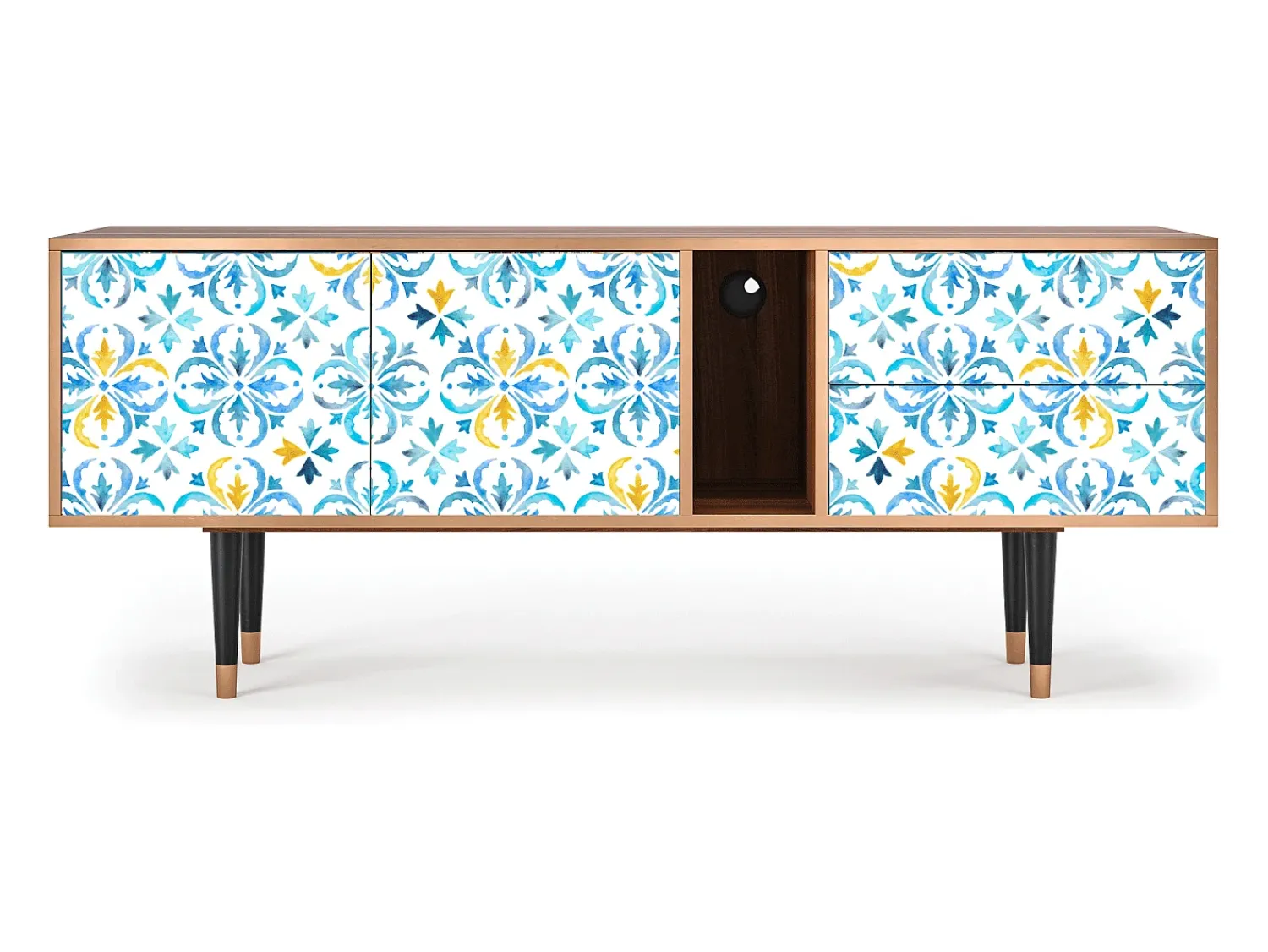 Móvel De Tv| Mueble de TV - 170х69х48 cm - T1 - Lisbon Flover, Nogueira Castanho