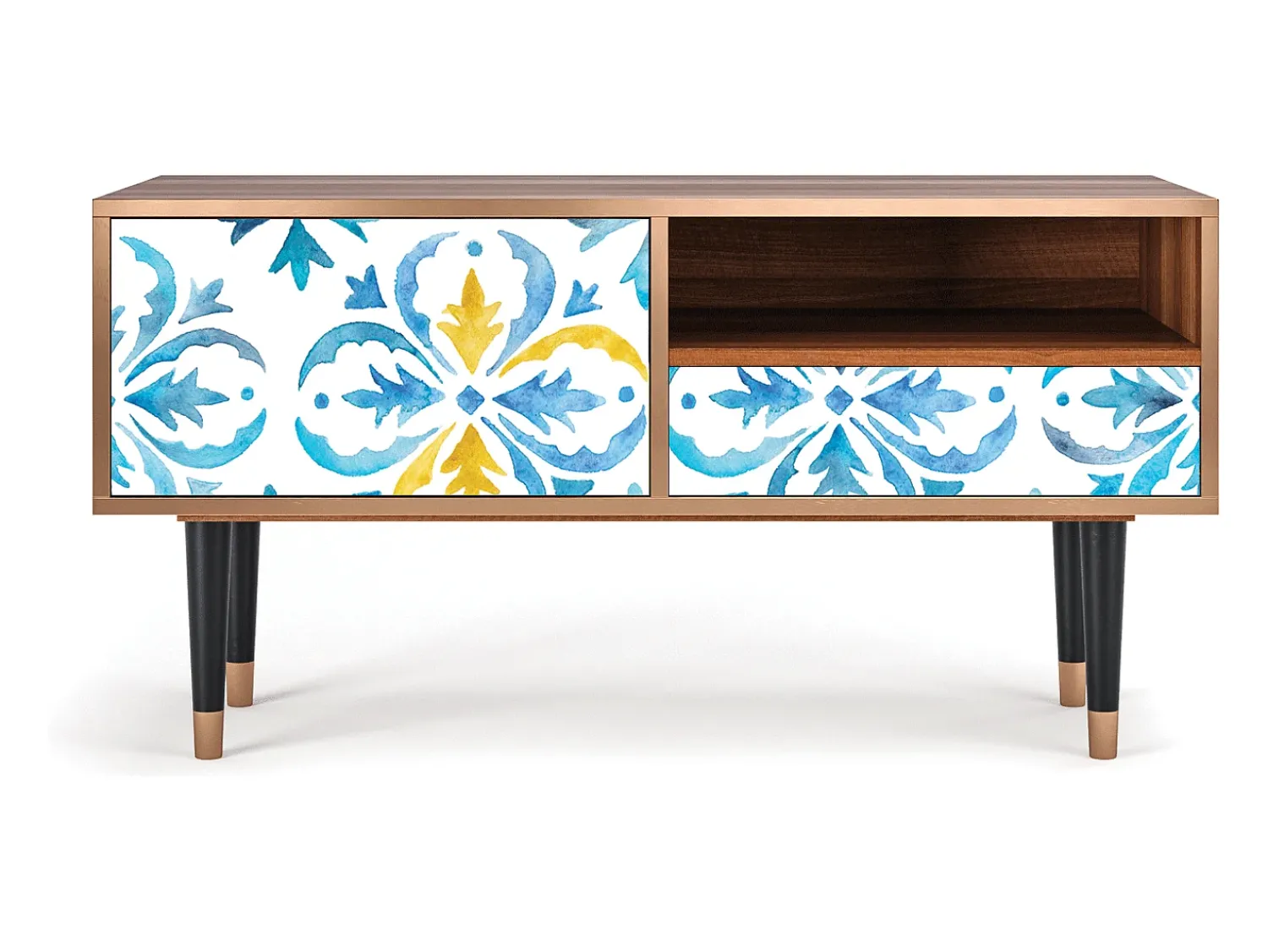 Mueble de TV - 115х59х48 cm - T3 - Lisbon Flover, Nogueira^ Móvel De Tv