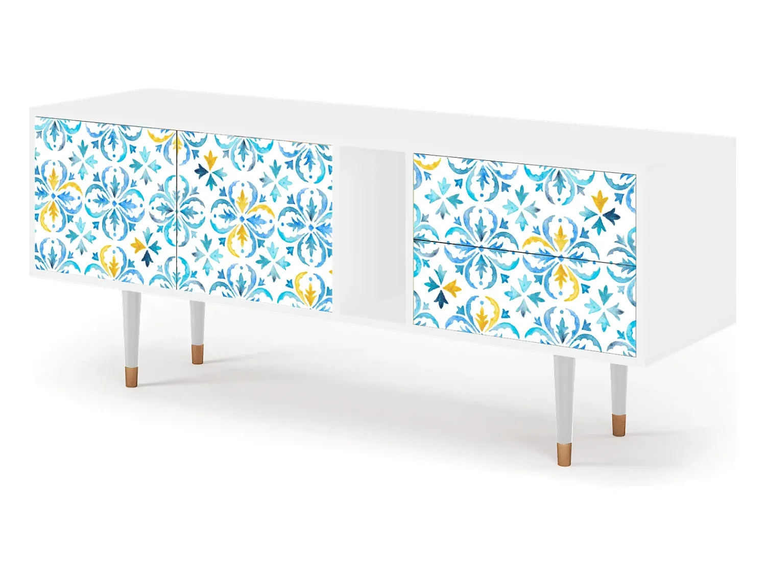 Móvel De Tv* Mueble de TV - 170х69х48 cm - T1 - Lisbon Flover, Branco Bege