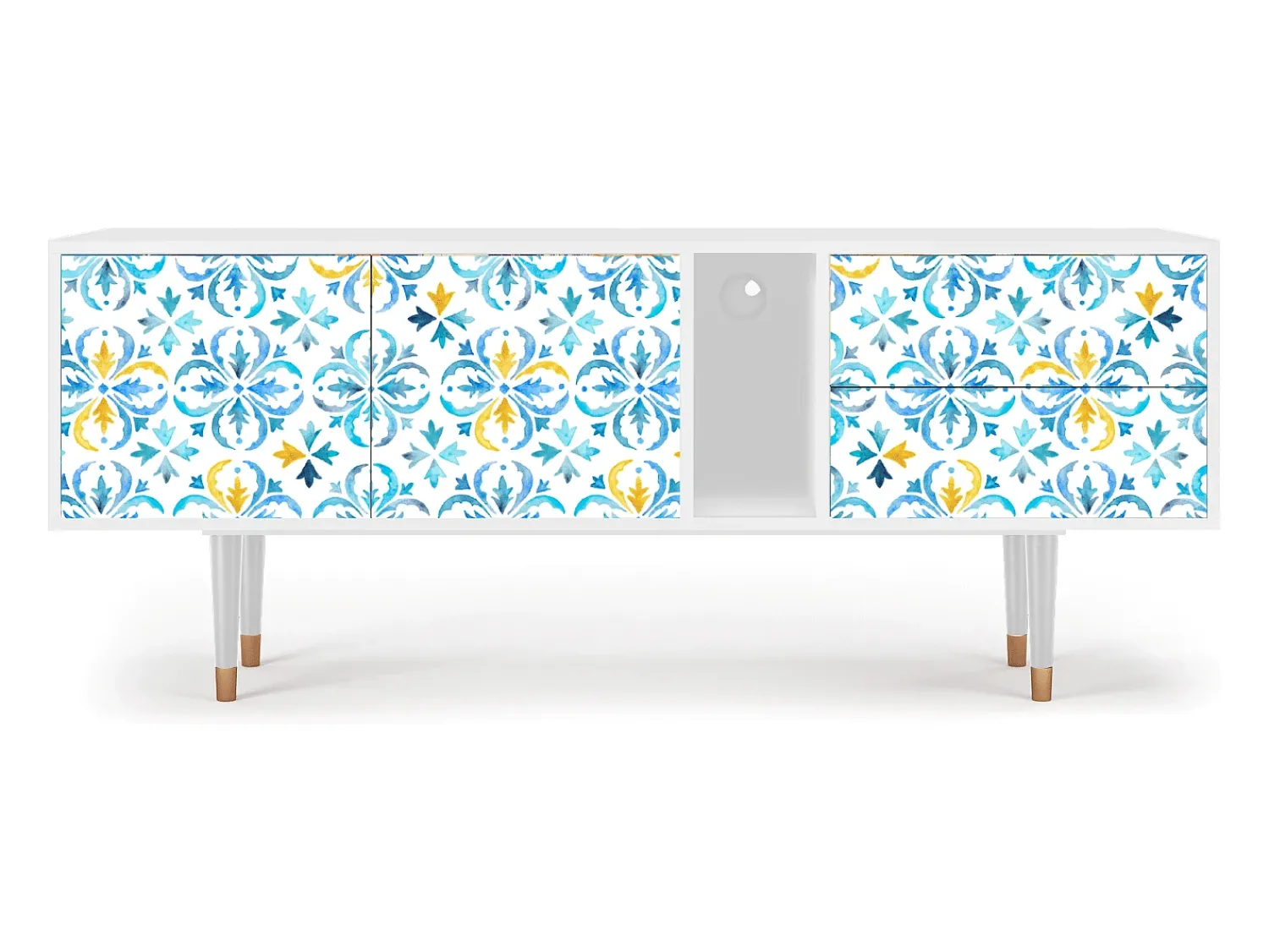 Móvel De Tv* Mueble de TV - 170х69х48 cm - T1 - Lisbon Flover, Branco Bege