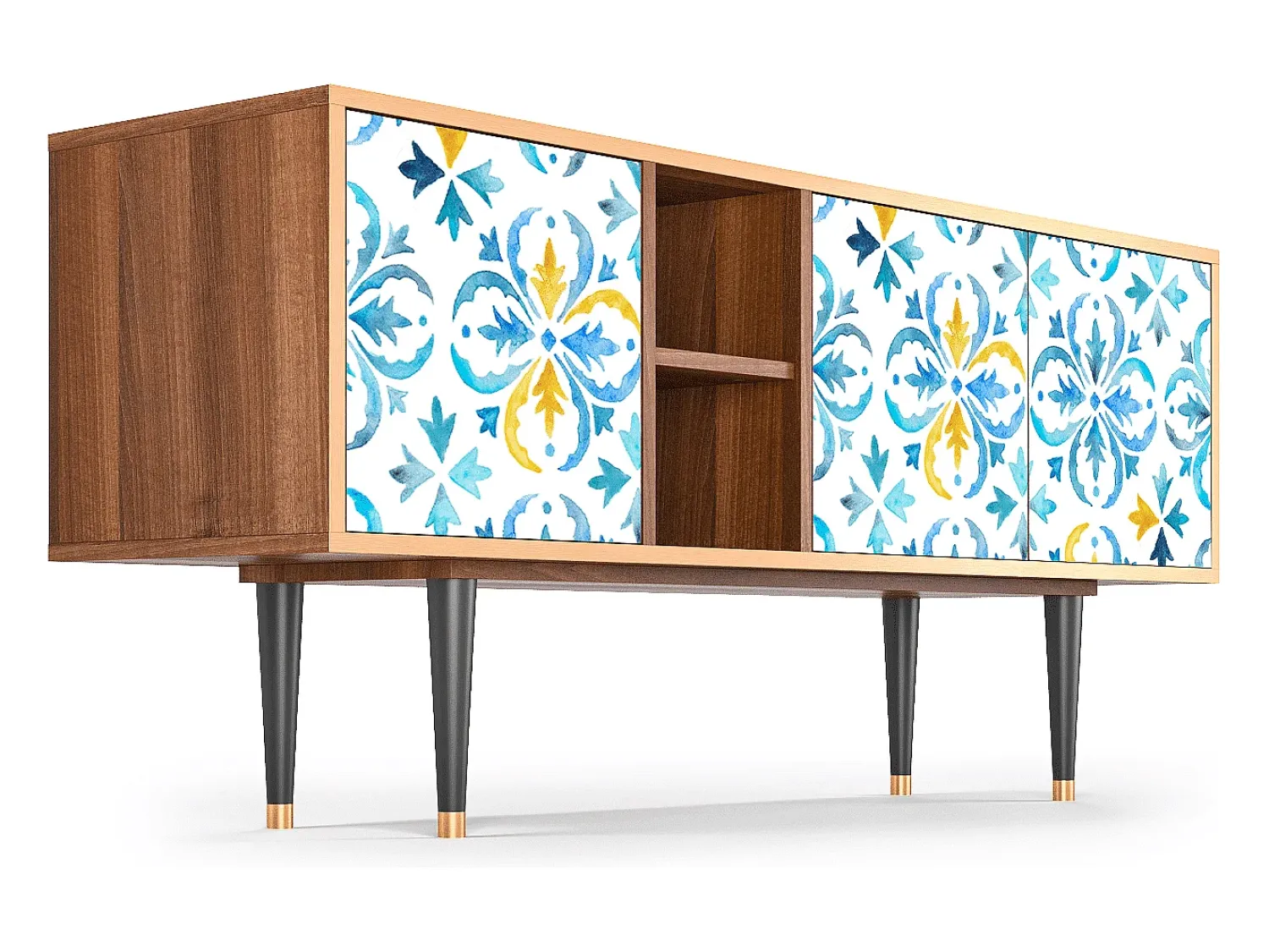 Mueble de TV - 150х69х41 cm - T5 - Lisbon Flover, Nogueira^ Móvel De Tv