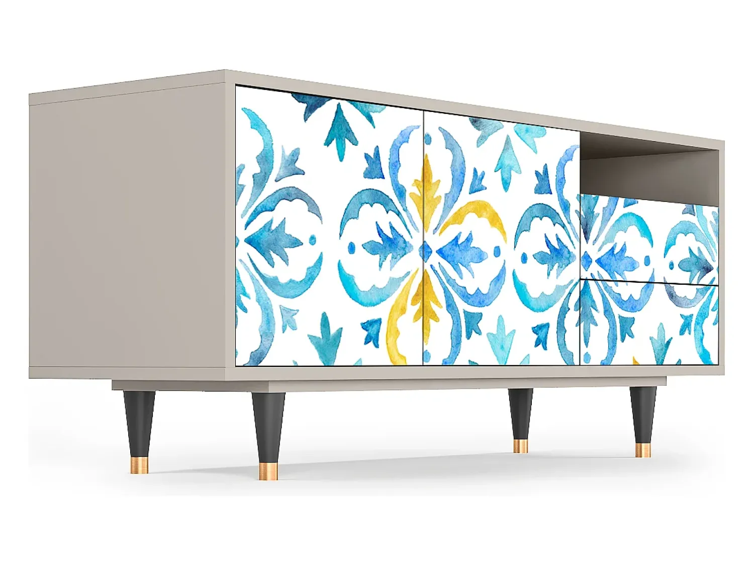 Móvel De Tv| Mueble de TV - 125х56х41 cm - T7 - Lisbon Flover, Areia Bege