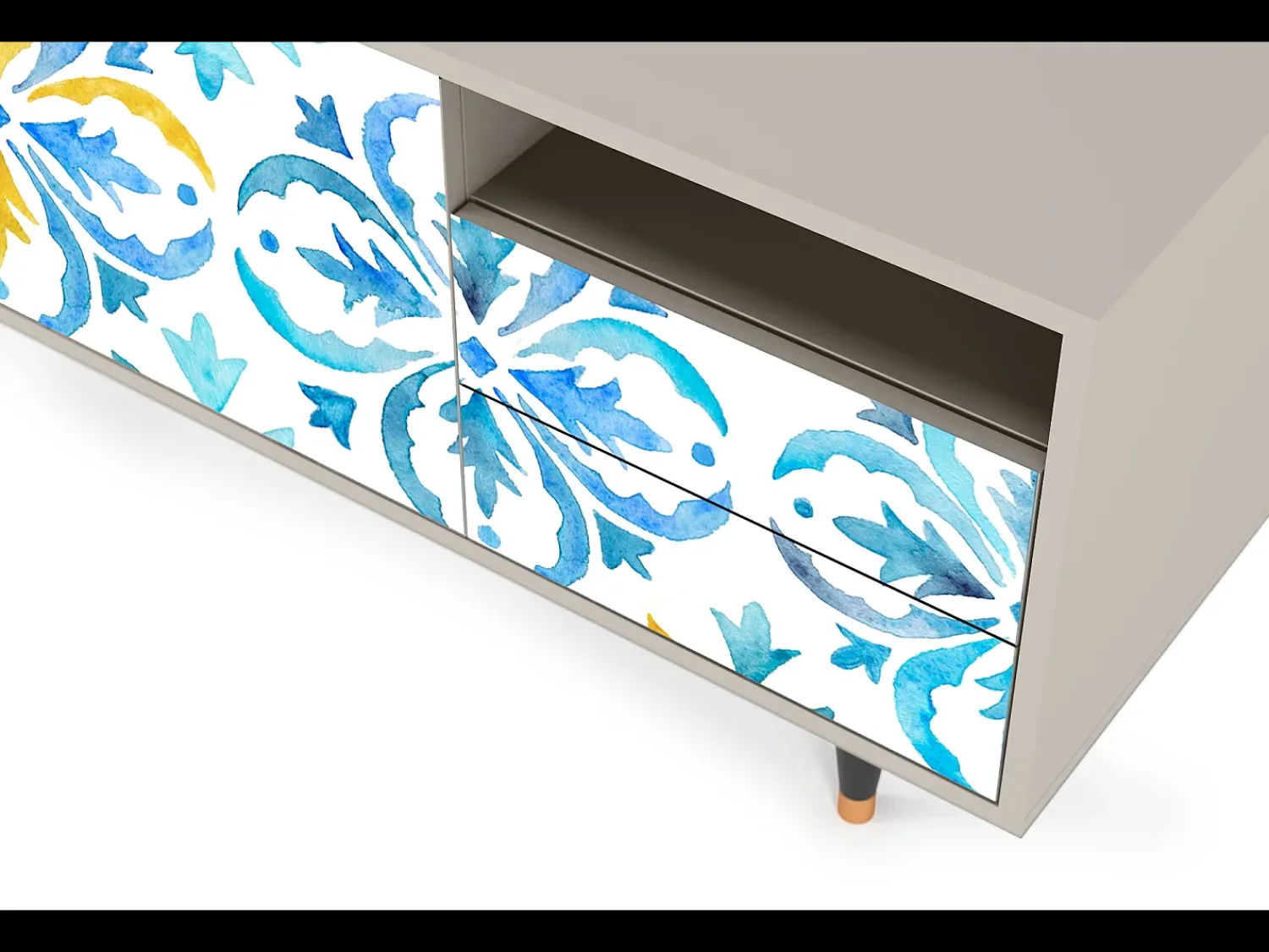 Móvel De Tv| Mueble de TV - 125х56х41 cm - T7 - Lisbon Flover, Areia Bege