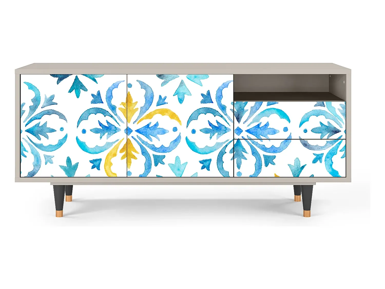 Móvel De Tv| Mueble de TV - 125х56х41 cm - T7 - Lisbon Flover, Areia Bege