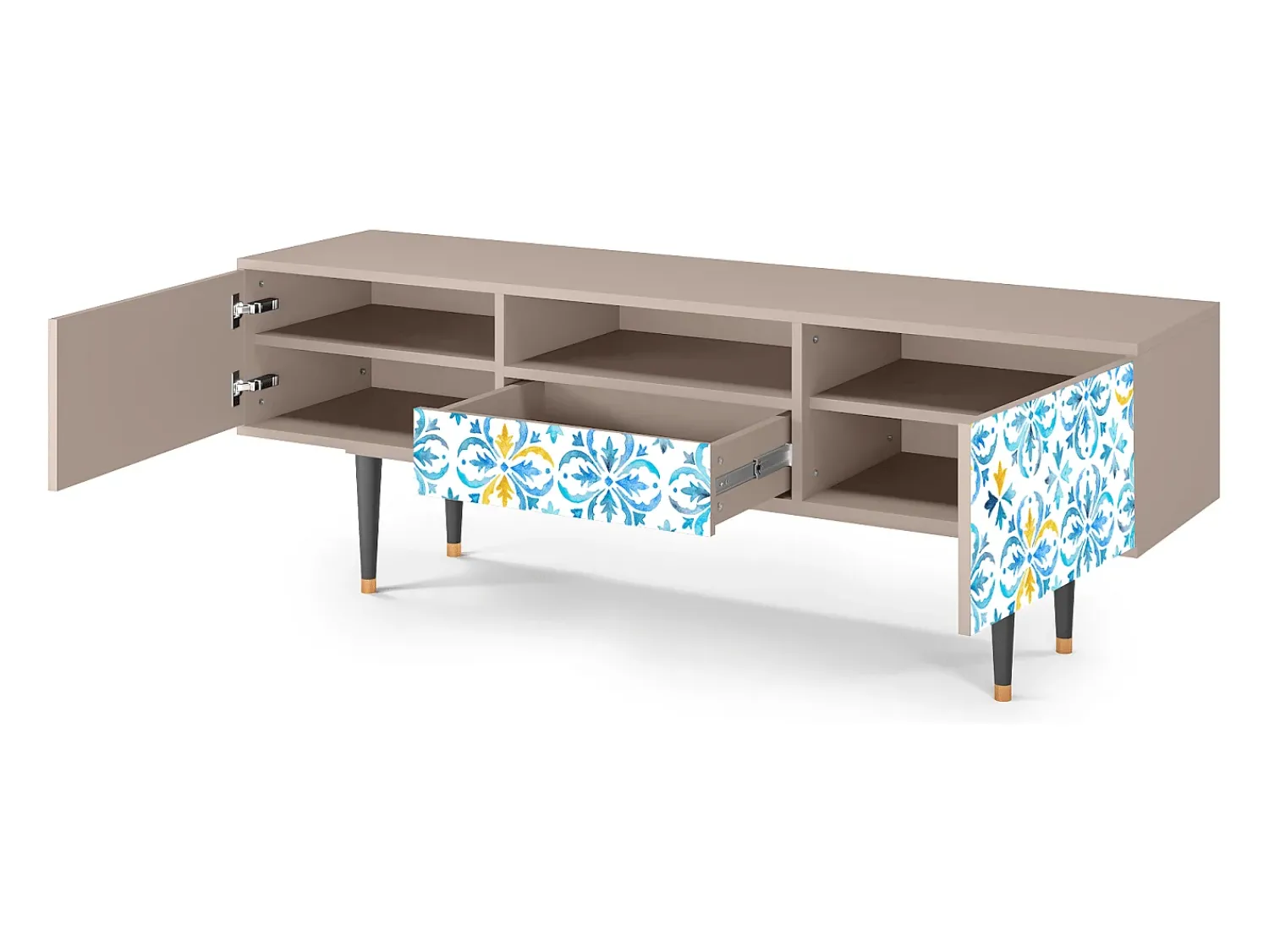 Móvel De Tv| Mueble de TV - 170х59х41 cm - T6 - Lisbon Flover, Latte Bege