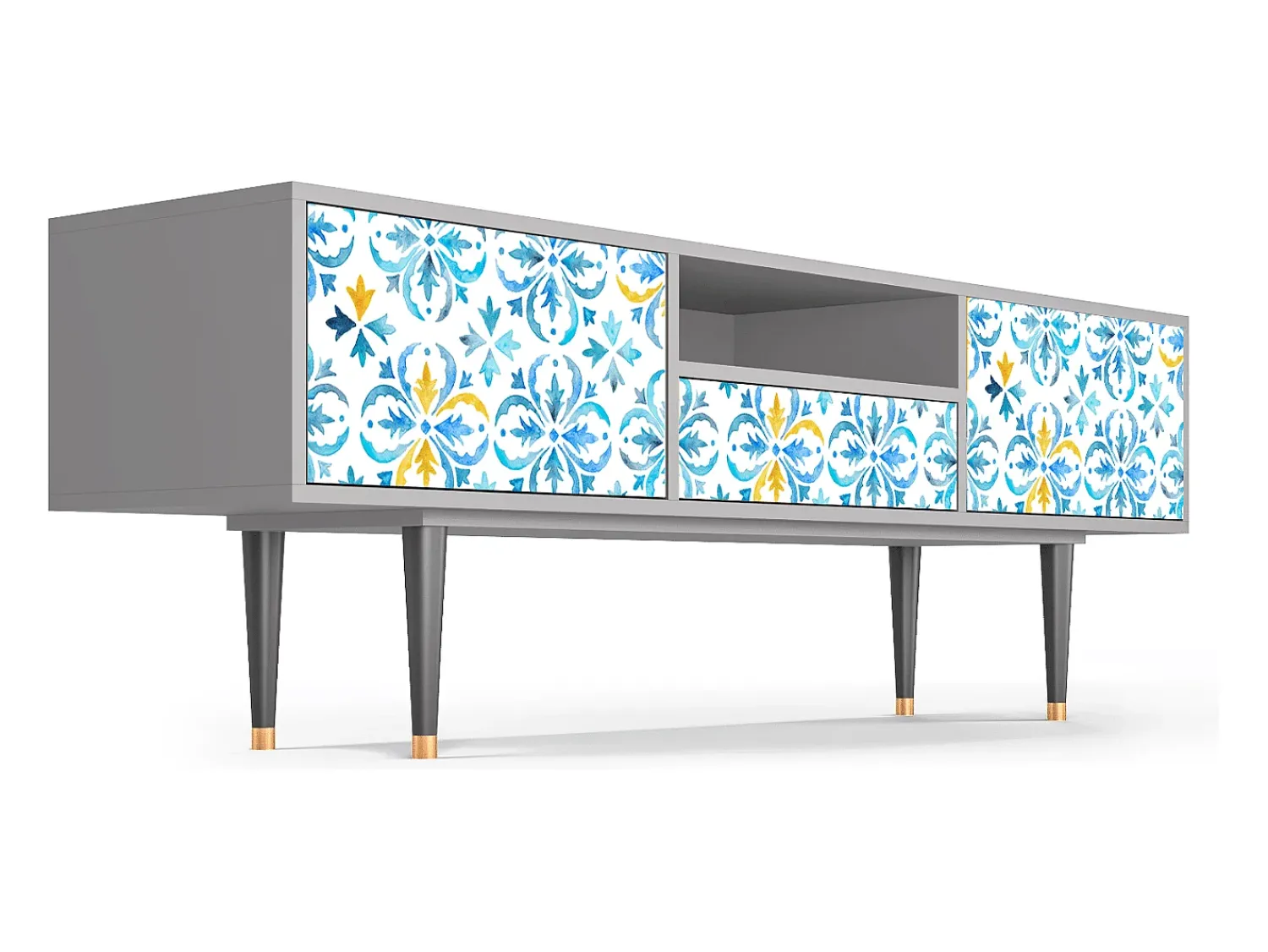 Mueble de TV - 170х59х41 cm - T6 - Lisbon Flover, Cinza^ Móvel De Tv