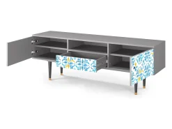 Mueble de TV - 170х59х41 cm - T6 - Lisbon Flover, Cinza^ Móvel De Tv