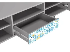 Mueble de TV - 170х59х41 cm - T6 - Lisbon Flover, Cinza^ Móvel De Tv