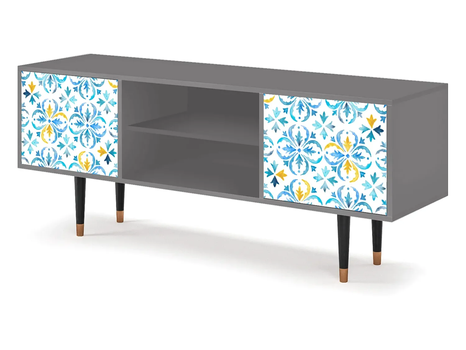 Móvel De Tv| Mueble de TV - 170х69х48 cm - T2 - Lisbon Flover, Cinza Cinzento