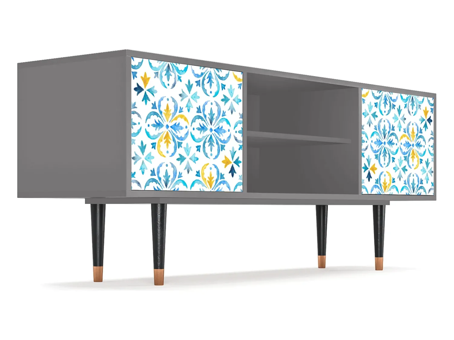 Móvel De Tv| Mueble de TV - 170х69х48 cm - T2 - Lisbon Flover, Cinza Cinzento
