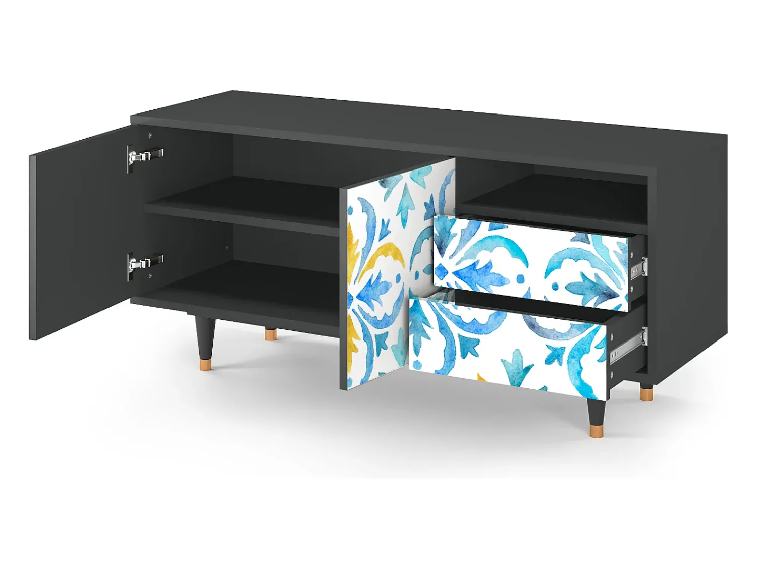 Mueble de TV - 125х56х41 cm - T7 - Lisbon Flover, Antracite^ Móvel De Tv