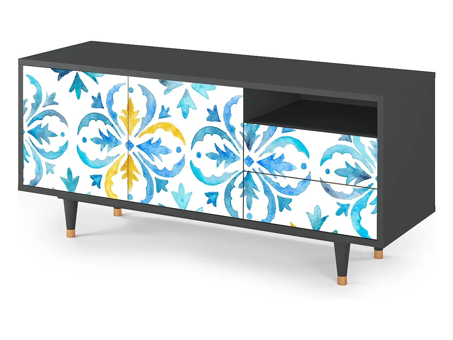 Mueble de TV - 125х56х41 cm - T7 - Lisbon Flover, Antracite^ Móvel De Tv