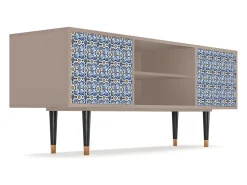 Mueble de TV - 170х69х48 cm - T2 - Lovely Cornflowers, Latte Bege