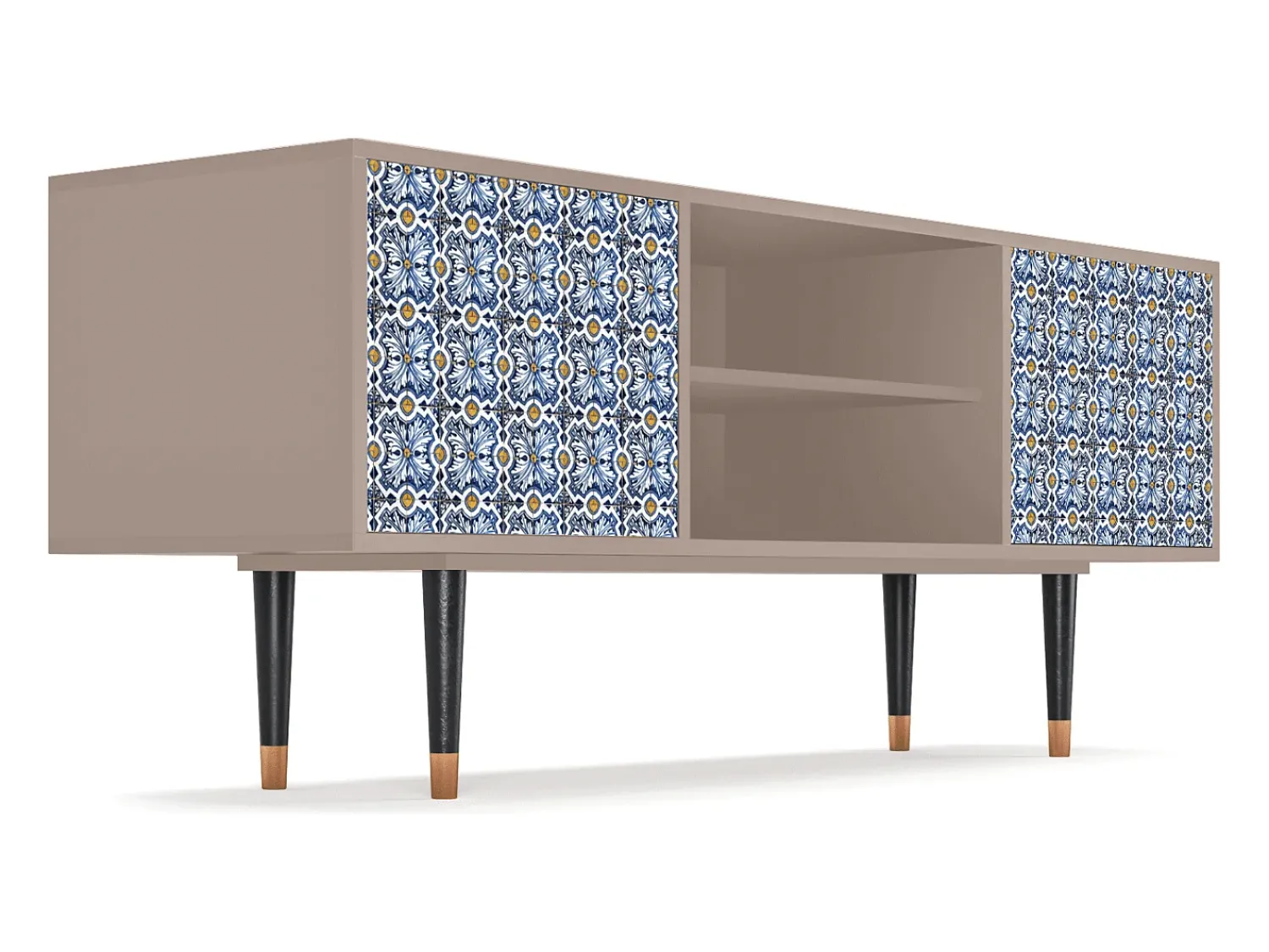 Mueble de TV - 170х69х48 cm - T2 - Lovely Cornflowers, Latte Bege
