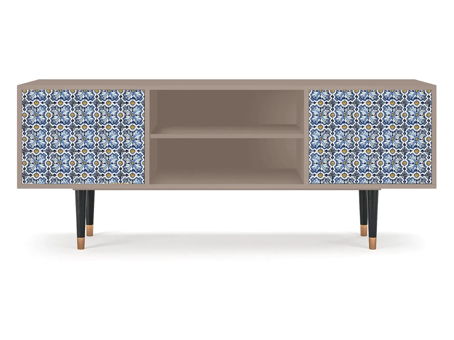Mueble de TV - 170х69х48 cm - T2 - Lovely Cornflowers, Latte Bege