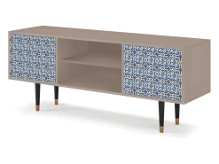 Mueble de TV - 170х69х48 cm - T2 - Lovely Cornflowers, Latte Bege