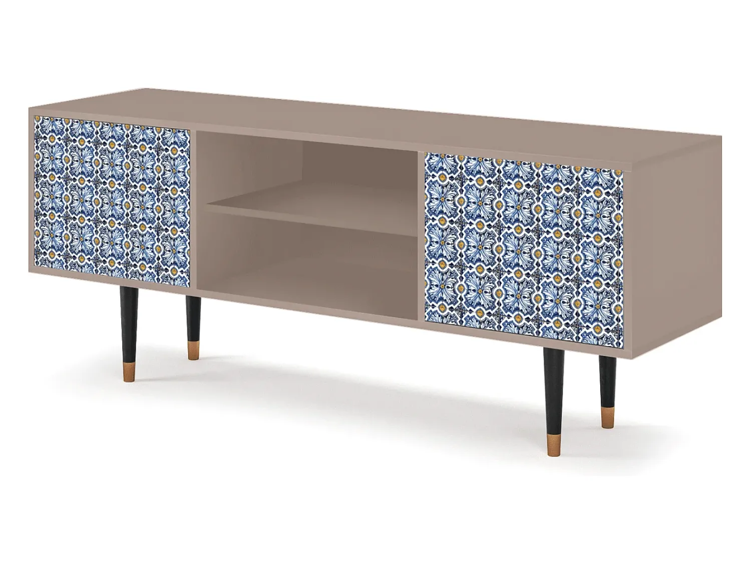 Mueble de TV - 170х69х48 cm - T2 - Lovely Cornflowers, Latte Bege