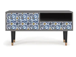 Mueble de TV - 115х59х48 cm - T3 - Lovely Cornflowers, Cinza^ Móvel De Tv