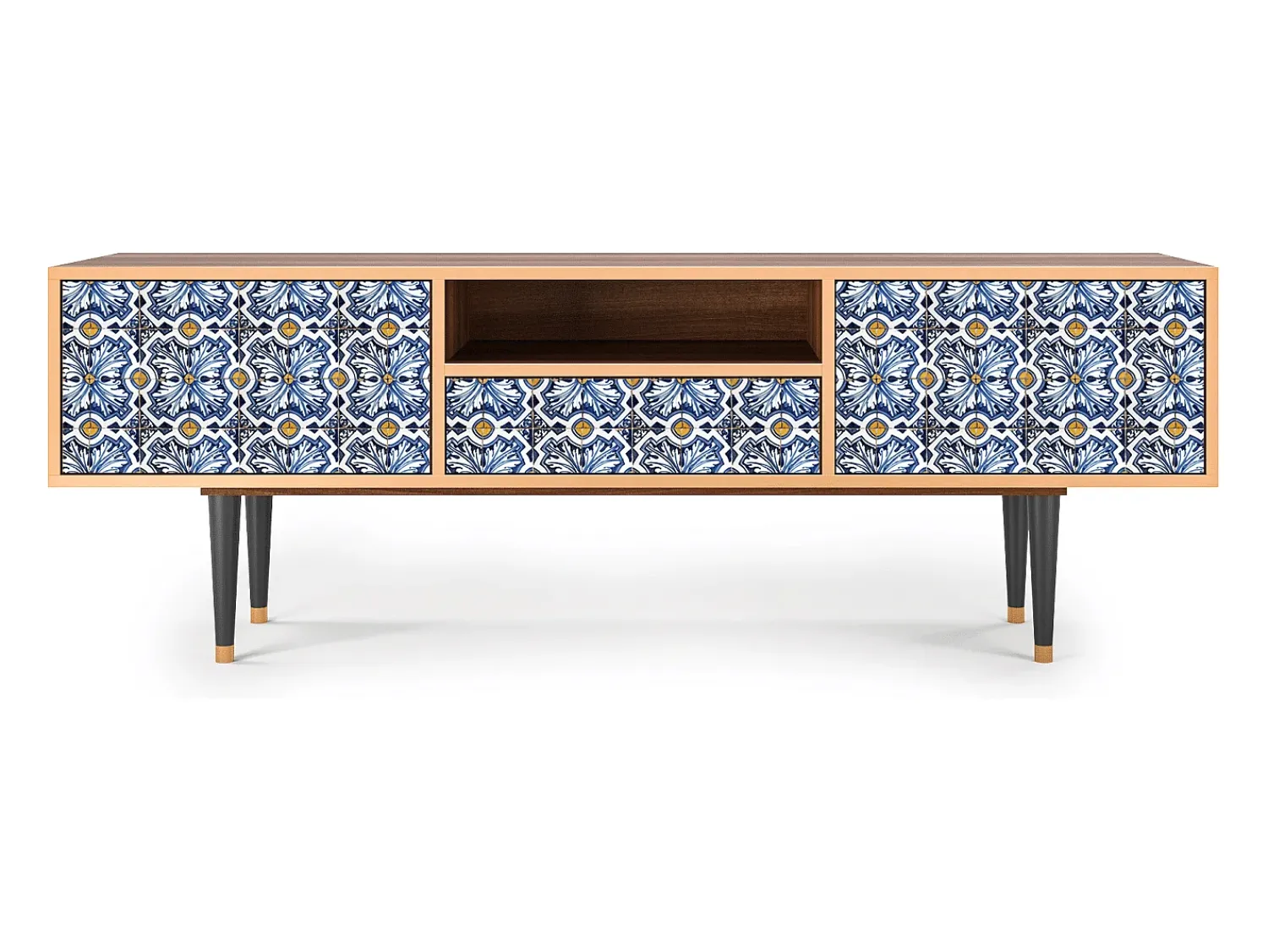 Mueble de TV - 170х59х41 cm - T6 - Lovely Cornflowers, Nogueira^ Móvel De Tv