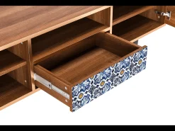 Mueble de TV - 170х59х41 cm - T6 - Lovely Cornflowers, Nogueira^ Móvel De Tv