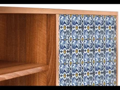 Móvel De Tv| Mueble de TV - 170х69х48 cm - T2 - Lovely Cornflowers, Nogueira Castanho