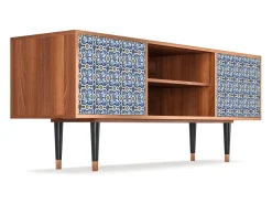 Móvel De Tv| Mueble de TV - 170х69х48 cm - T2 - Lovely Cornflowers, Nogueira Castanho