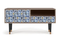 Móvel De Tv* Mueble de TV - 115х59х48 cm - T3 - Lovely Cornflowers, Latte Bege