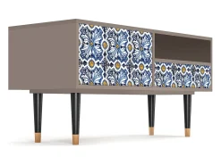 Móvel De Tv* Mueble de TV - 115х59х48 cm - T3 - Lovely Cornflowers, Latte Bege