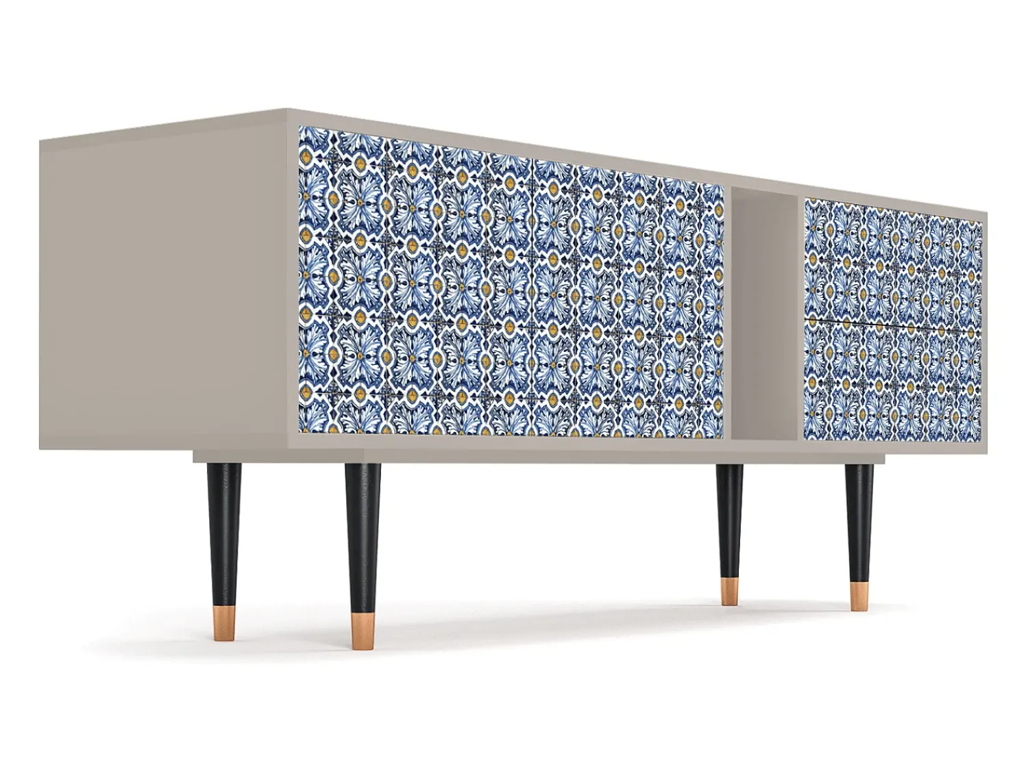 Móvel De Tv* Mueble de TV - 170х69х48 cm - T1 - Lovely Cornflowers, Areia Bege