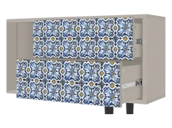 Móvel De Tv* Mueble de TV - 170х69х48 cm - T1 - Lovely Cornflowers, Areia Bege