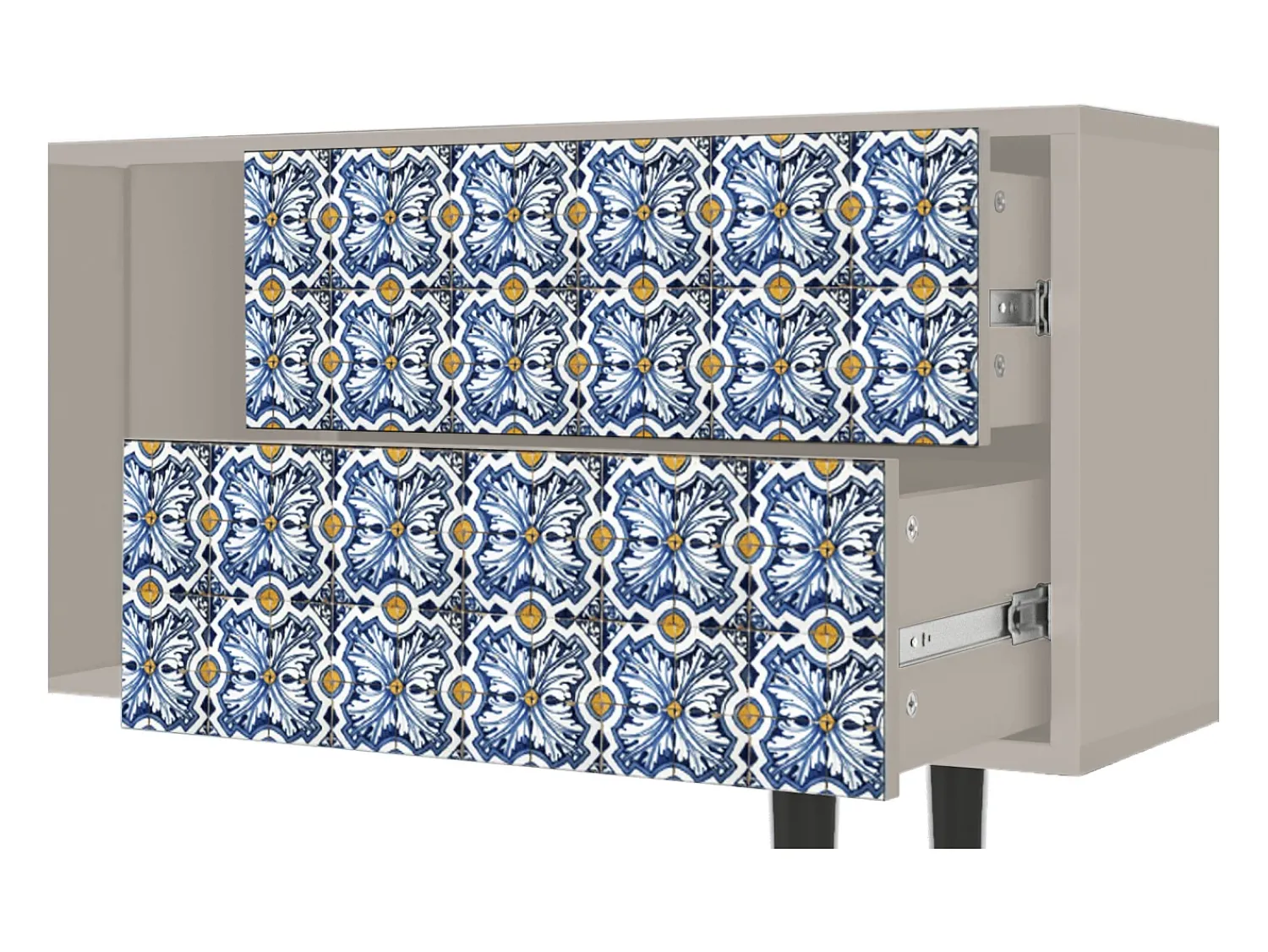 Móvel De Tv* Mueble de TV - 170х69х48 cm - T1 - Lovely Cornflowers, Areia Bege