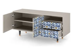 Mueble de TV - 125х56х41 cm - T7 - Lovely Cornflowers, Areia^ Móvel De Tv