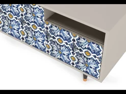 Mueble de TV - 125х56х41 cm - T7 - Lovely Cornflowers, Areia^ Móvel De Tv