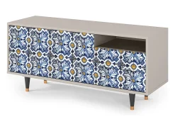 Mueble de TV - 125х56х41 cm - T7 - Lovely Cornflowers, Areia^ Móvel De Tv