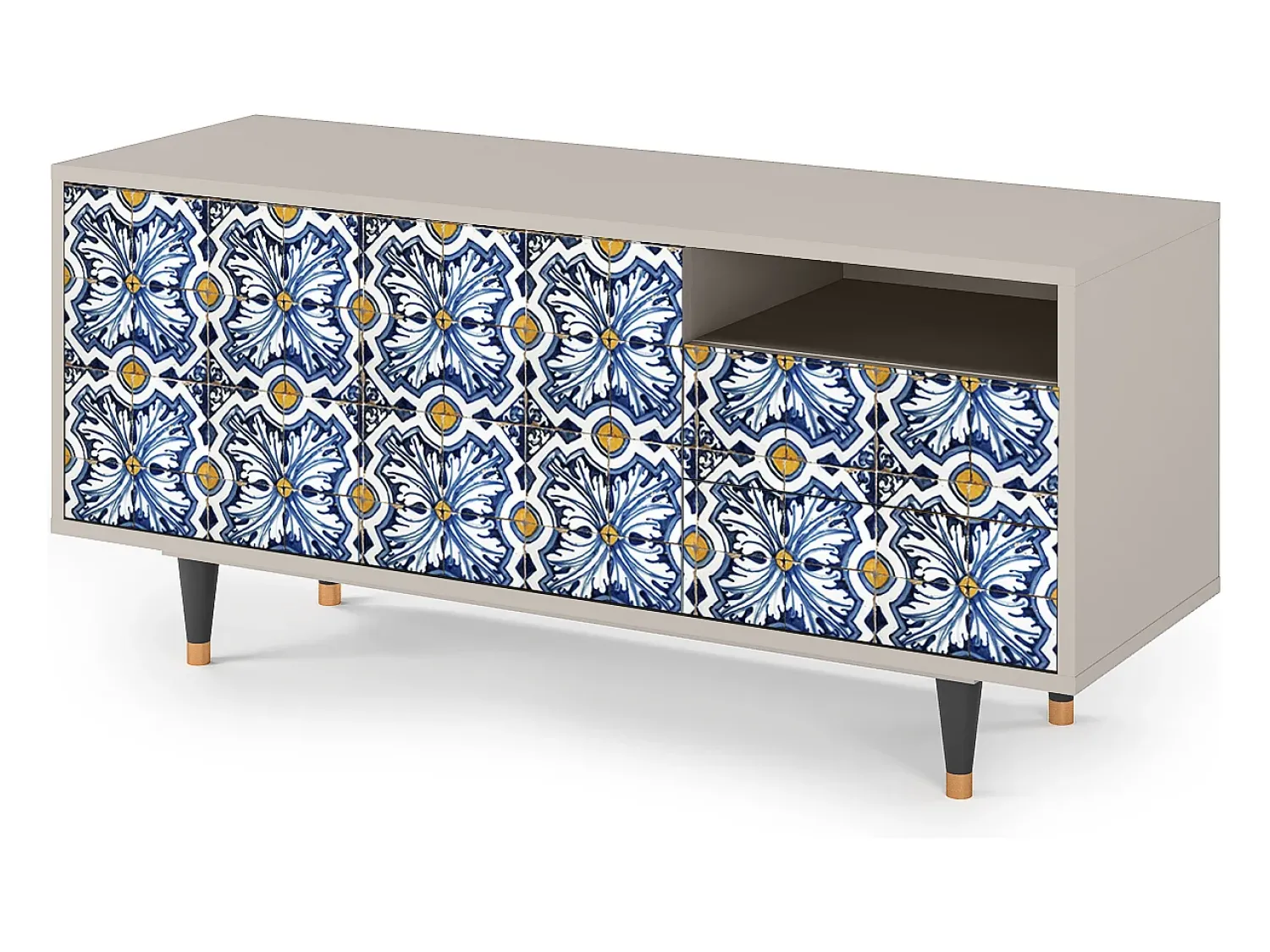 Mueble de TV - 125х56х41 cm - T7 - Lovely Cornflowers, Areia^ Móvel De Tv