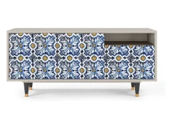 Mueble de TV - 125х56х41 cm - T7 - Lovely Cornflowers, Areia^ Móvel De Tv