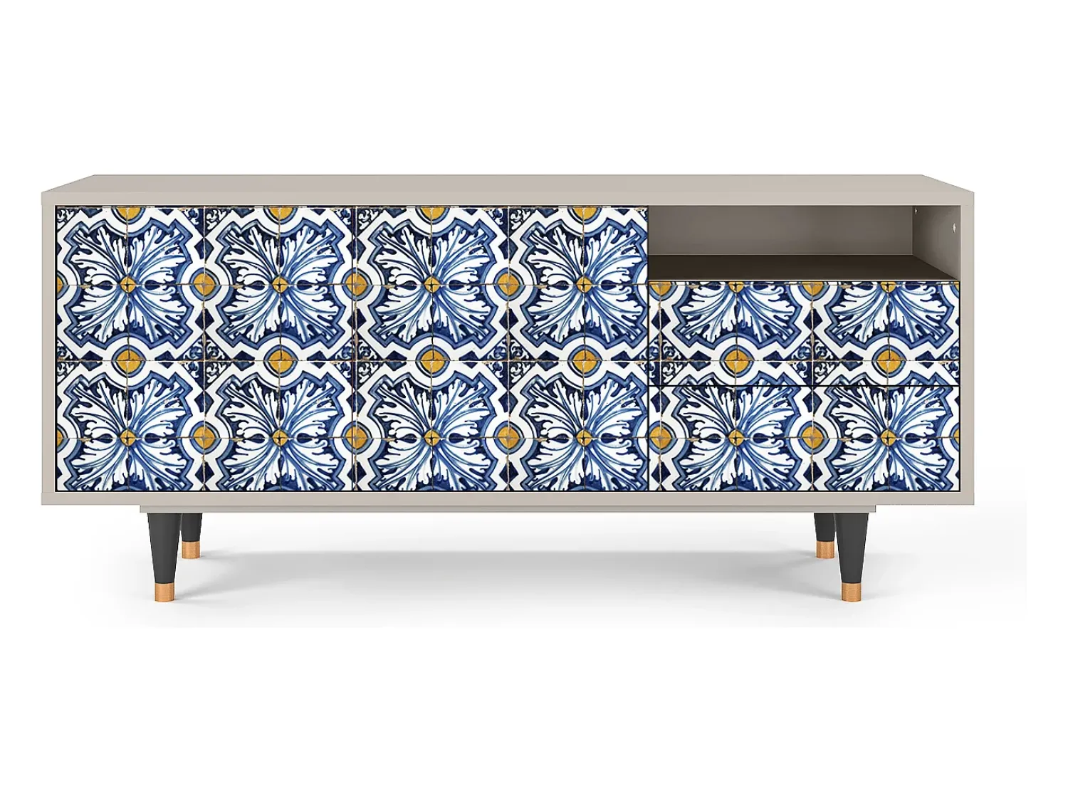 Mueble de TV - 125х56х41 cm - T7 - Lovely Cornflowers, Areia^ Móvel De Tv
