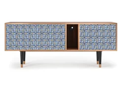 Móvel De Tv| Mueble de TV - 170х69х48 cm - T1 - Lovely Cornflowers, Nogueira Castanho