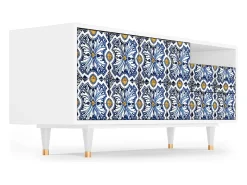 Hot Mueble de TV - 125х56х41 cm - T7 - Lovely Cornflowers, Branco Bege