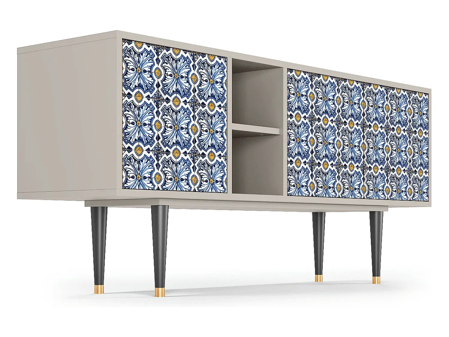 Best Mueble de TV - 150х69х41 cm - T5 - Lovely Cornflowers, Areia Bege