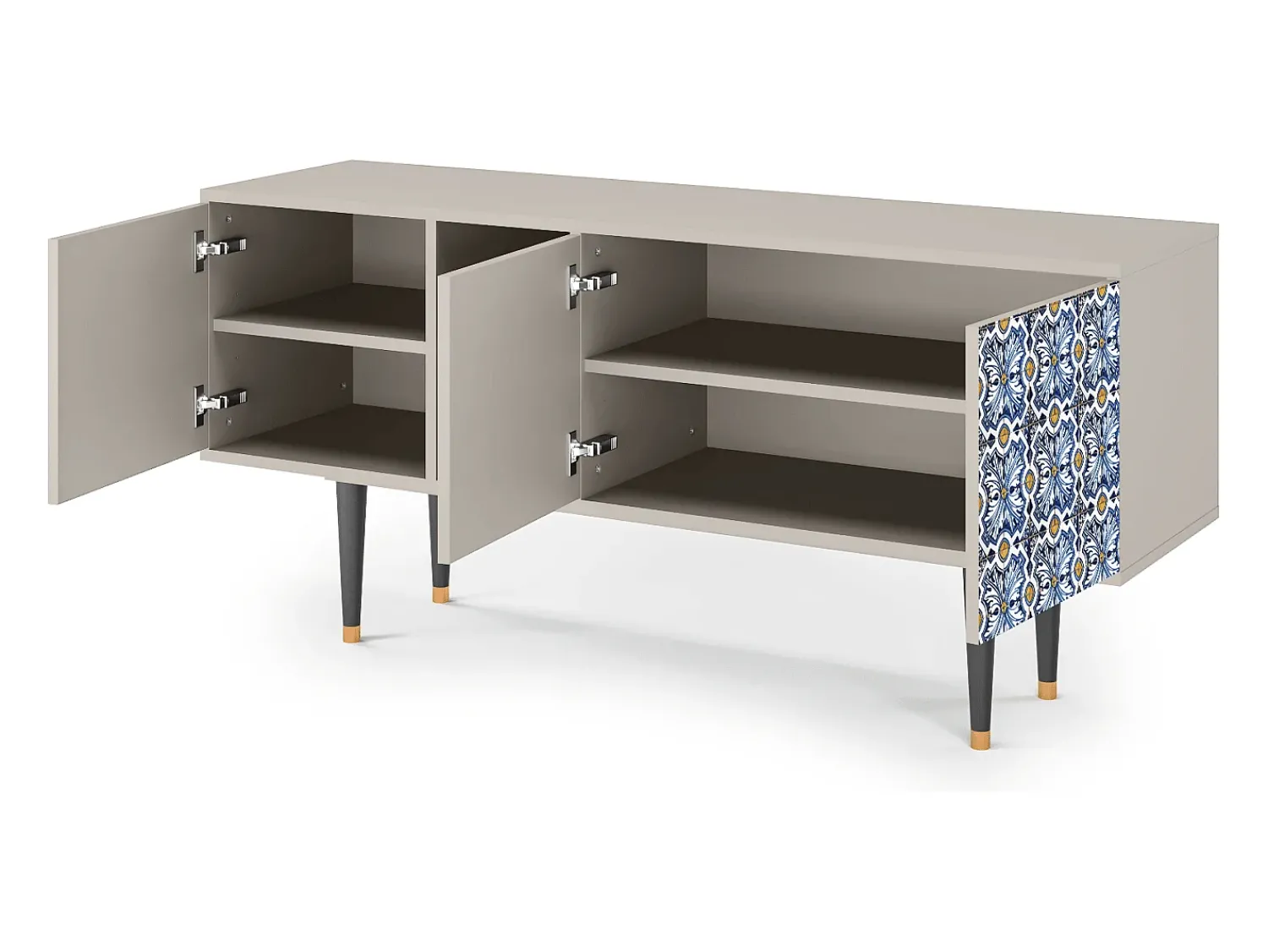 Best Mueble de TV - 150х69х41 cm - T5 - Lovely Cornflowers, Areia Bege