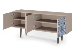 Móvel De Tv* Mueble de TV - 150х69х41 cm - T5 - Lovely Cornflowers, Latte Bege