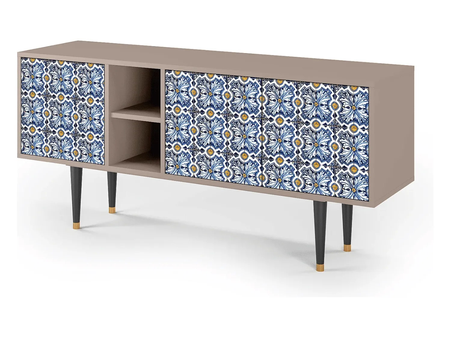 Móvel De Tv* Mueble de TV - 150х69х41 cm - T5 - Lovely Cornflowers, Latte Bege