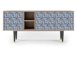 Móvel De Tv* Mueble de TV - 150х69х41 cm - T5 - Lovely Cornflowers, Latte Bege