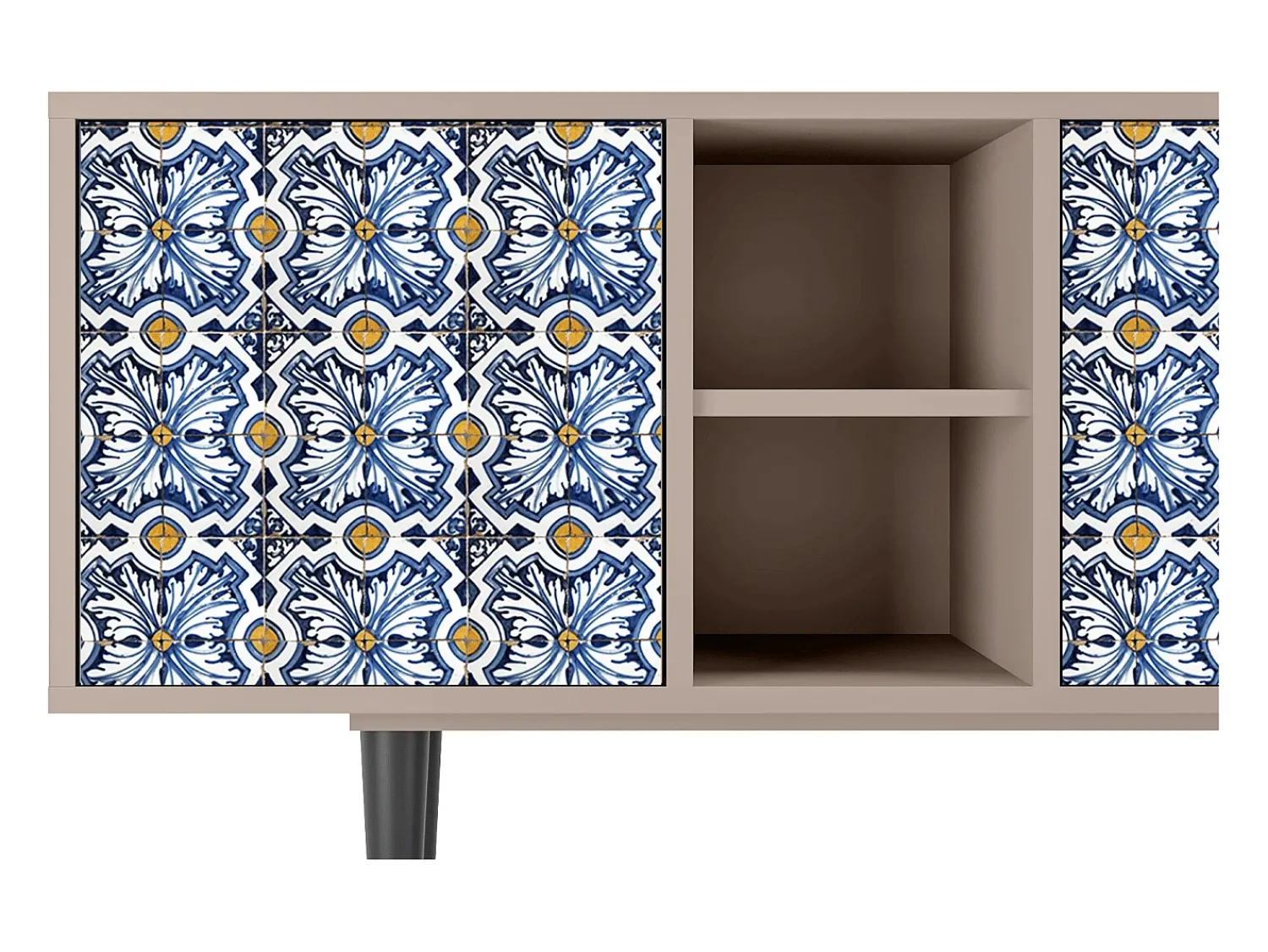 Móvel De Tv* Mueble de TV - 150х69х41 cm - T5 - Lovely Cornflowers, Latte Bege