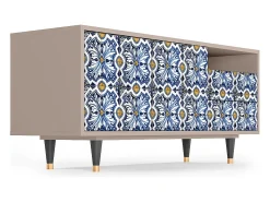 Móvel De Tv* Mueble de TV - 125х56х41 cm - T7 - Lovely Cornflowers, Latte Bege