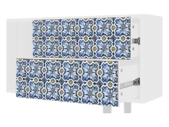 Mueble de TV - 170х69х48 cm - T1 - Lovely Cornflowers, Branco^ Móvel De Tv