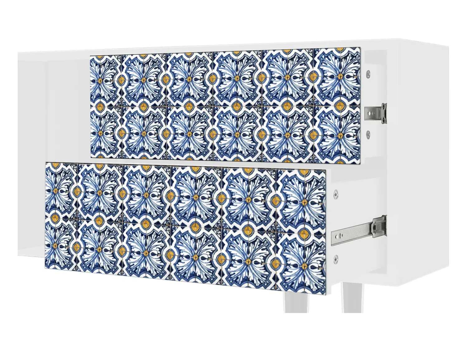 Mueble de TV - 170х69х48 cm - T1 - Lovely Cornflowers, Branco^ Móvel De Tv