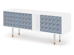 Mueble de TV - 170х69х48 cm - T1 - Lovely Cornflowers, Branco^ Móvel De Tv